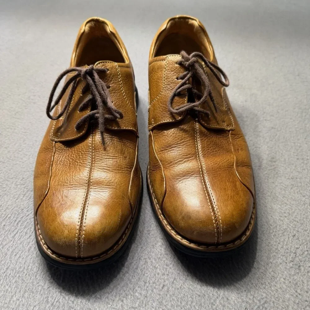 Johnston & Murphy Mens Size 8.5 M Brown Leather Split Toe Derby Dress Shoe